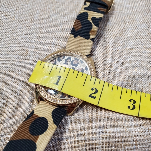 Guess Bling Bezel Leather Leopard Band Watch - Picture 3 of 7